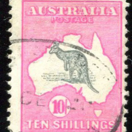 1915/28 3rd Watermark 10/- grey & intense aniline ...