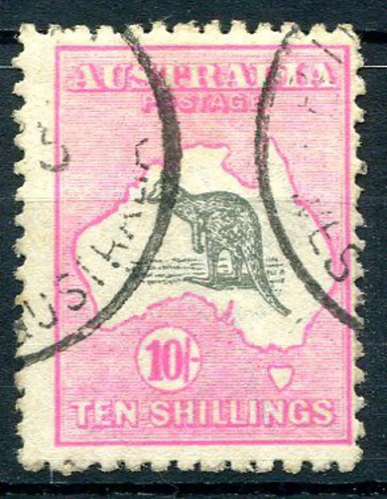 1915/28 3rd Watermark 10/- grey & pink with ... Image 1++