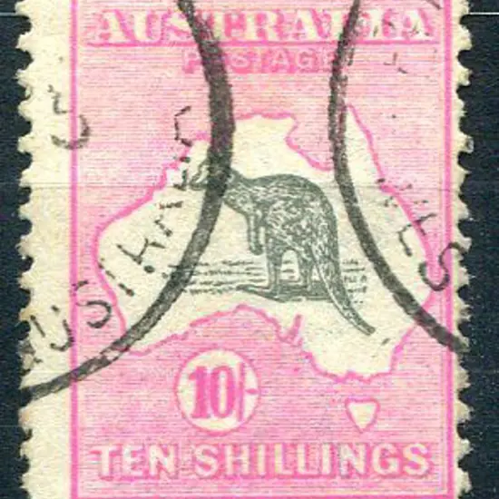 1915/28 3rd Watermark 10/- grey & pink with ...