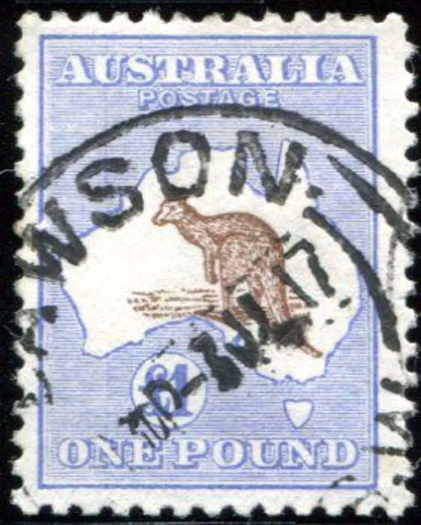 1915/28 3rd Watermark £1 chestnut & bright blue ... Image 1++