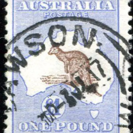 1915/28 3rd Watermark £1 chestnut & bright blue ...