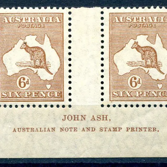 1929/30 Small Multiple Watermark 6d pale chestnut ...