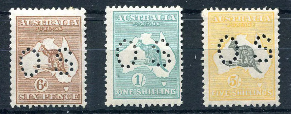 1929/30 Small Multiple Watermark 6d, 1/- & 5/- ... Image 1++