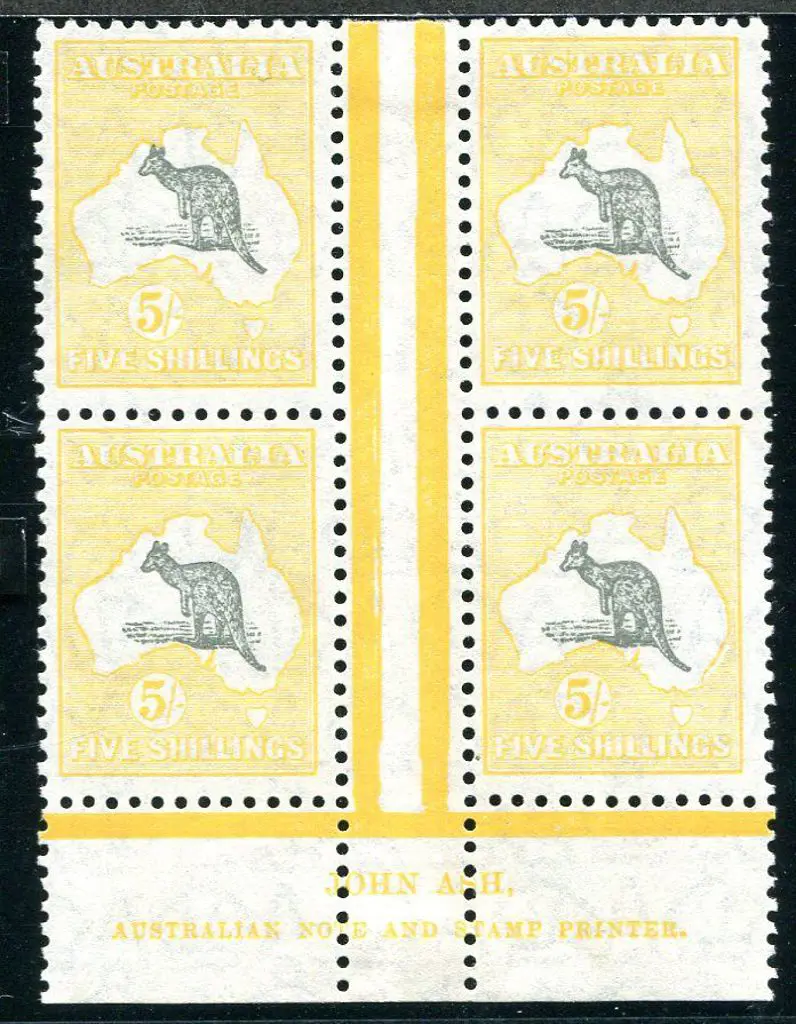 1929/30 Small Multiple Watermark 5/- grey & ... Image 1++