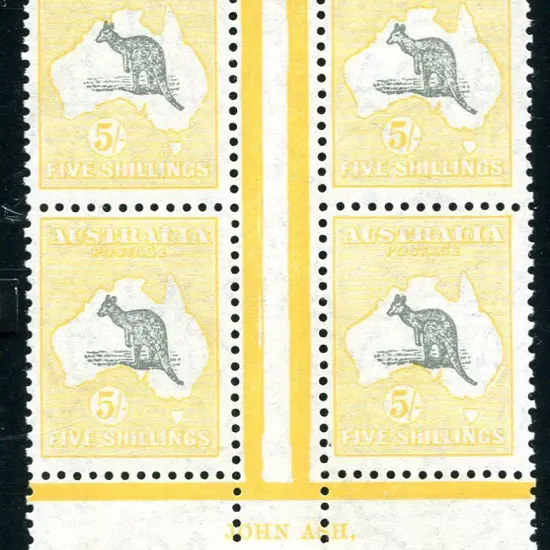 1929/30 Small Multiple Watermark 5/- grey & ...