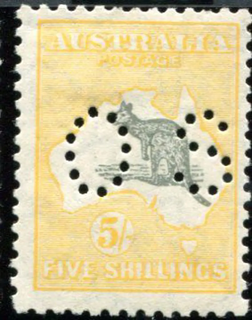 1929/30 Small Multiple Watermark 5/- grey & ... Image 1++