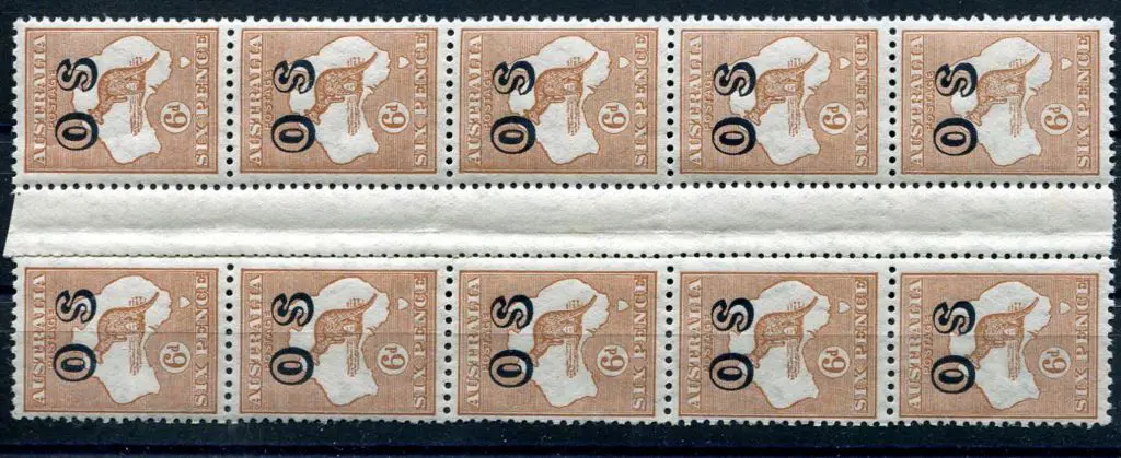1931-47 CofA Watermark 6d chestnut ovptd "OS" in ... Image 1++