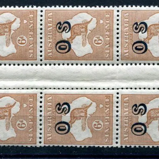 1931-47 CofA Watermark 6d chestnut ovptd "OS" in ...