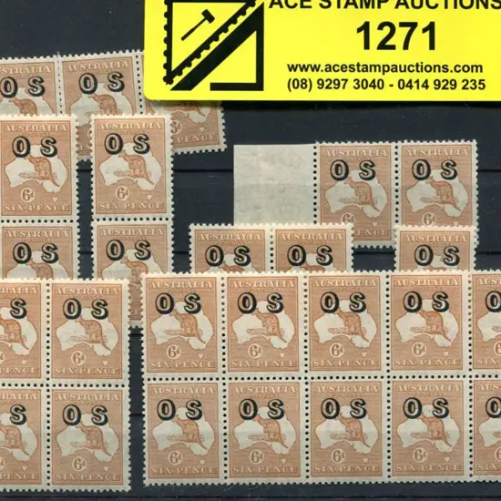 1931-47 CofA Watermark 6d chestnut ovptd "OS" in ...