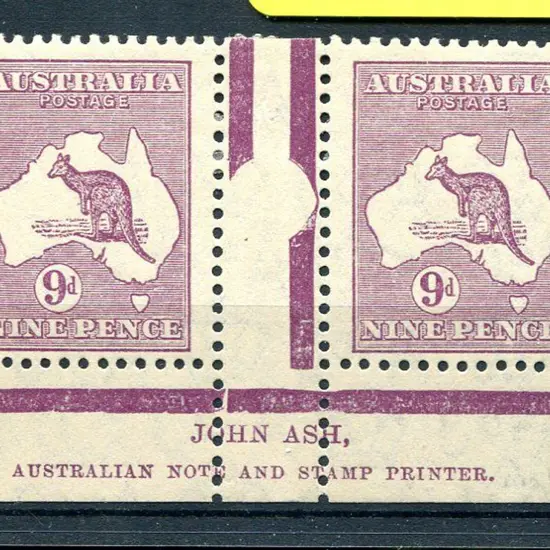 1931-47 CofA Watermark 9d violet John Ash "N over ...