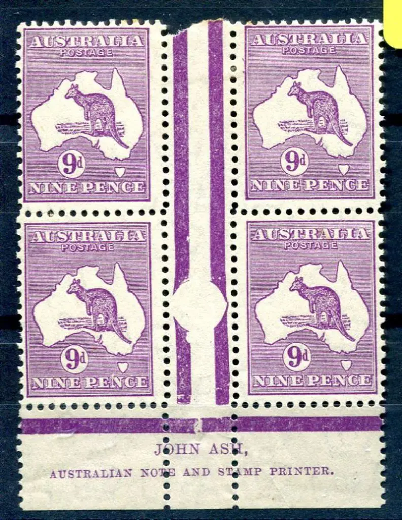 1931-47 CofA Watermark 9d violet in John Ash "N ... Image 1++