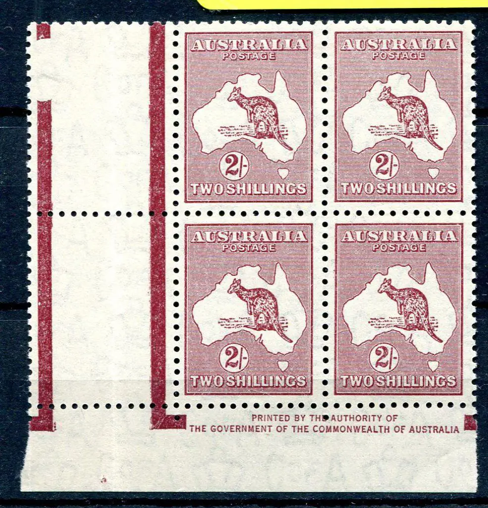 1931-47 CofA Watermark 2/- maroon redrawn Die by ... Image 1++