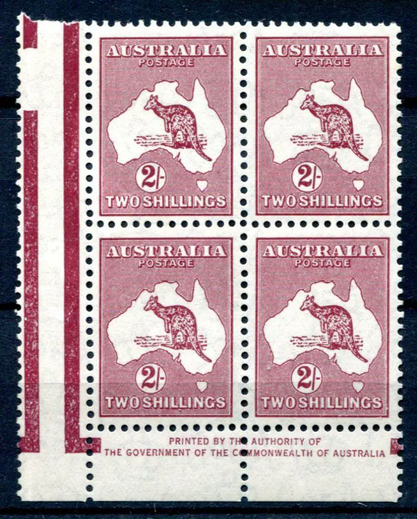 1931-47 CofA Watermark 2/- deep maroon redrawn Die ... Image 1++