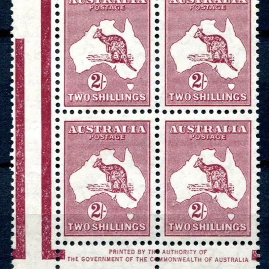 1931-47 CofA Watermark 2/- deep maroon redrawn Die ...