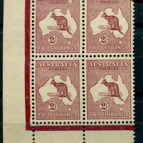 1931-47 CofA Watermark 2/- reddish-maroon in ...