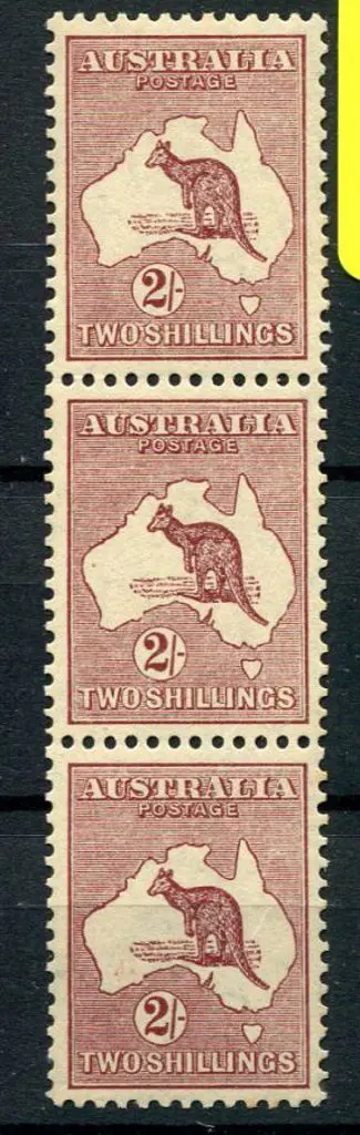 1931-47 CofA Watermark 2/- reddish-maroon in ... Image 1++