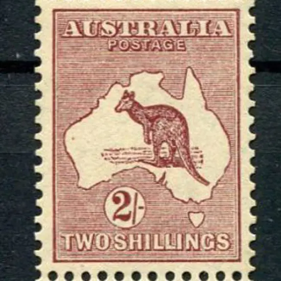 1931-47 CofA Watermark 2/- reddish-maroon in ...