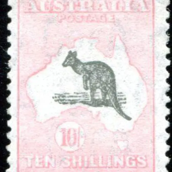 1931-47 CofA Watermark 10/- dark grey & aniline ...