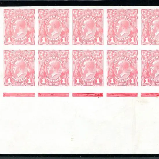 Imperforate Plate Proof of 1d carmine rose Plate ...