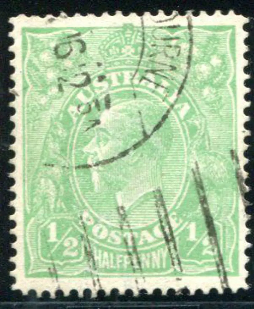 1914-20 Single Watermark ½d green, single line ... Image 1++