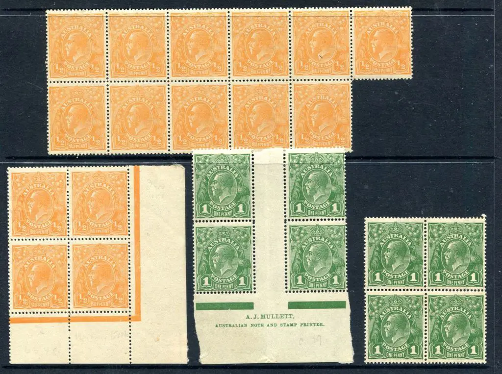 1914-20 Single Watermark ½d orange with inverted ... Image 1++