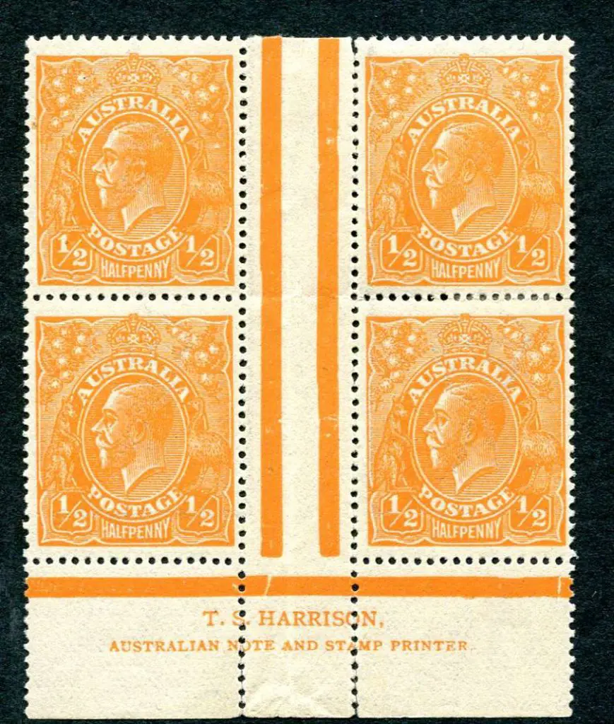 1914-20 Single Watermark ½d orange, electro 6, ... Image 1++