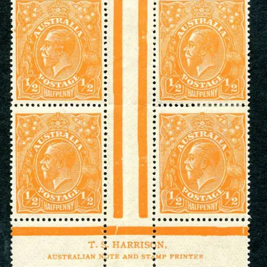1914-20 Single Watermark ½d orange, electro 6, ...
