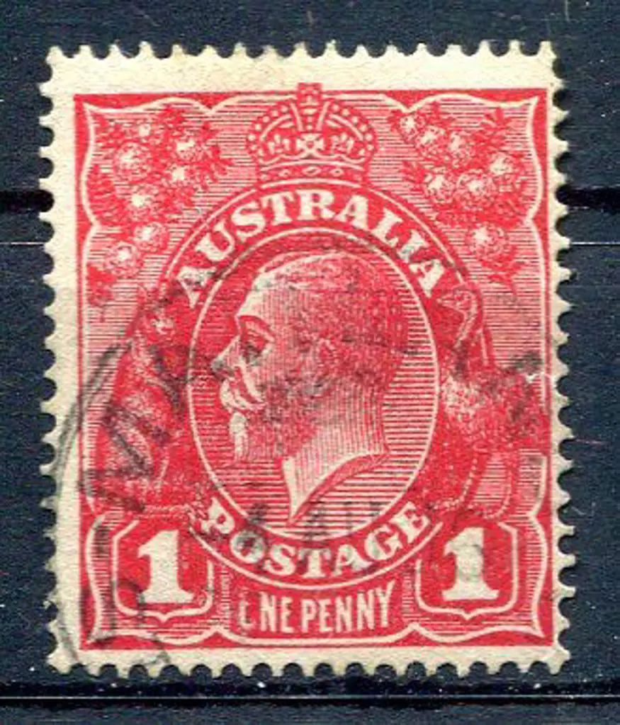 1914-20 Single Watermark 1d scarlet G17 with "CNE" ... Image 1++