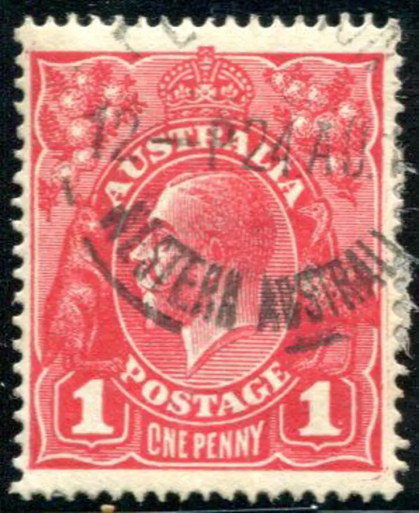 1914-20 Single Watermark 1d scarlet red (G17) with ... Image 1++