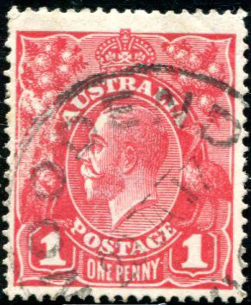 1914-20 Single Watermark 1d scarlet with "rusted ... Image 1++