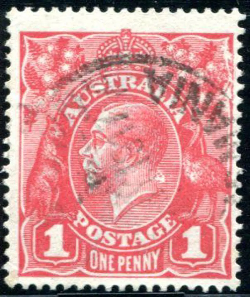 1914-20 Single Watermark 1d scarlet with "rusted ... Image 1++
