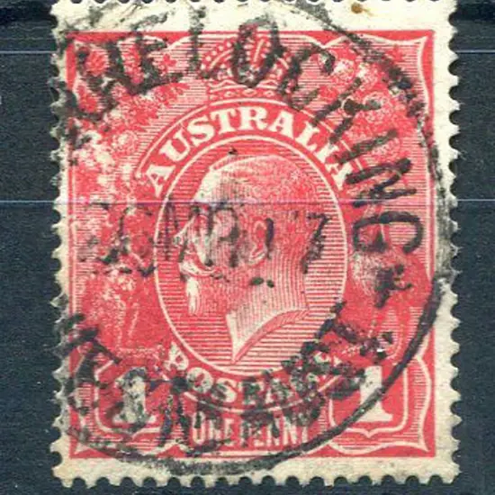 1914-20 Single Watermark 1d scarlet aniline, G18 ...