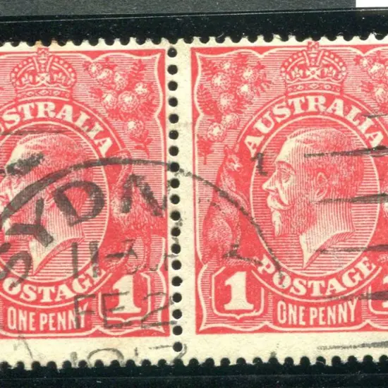 1914-20 Single Watermark 1d scarlet aniline, Die ...
