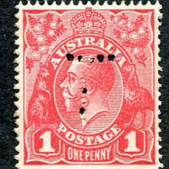 1914-20 Single Watermark 1d salmon, G26, perfined ...