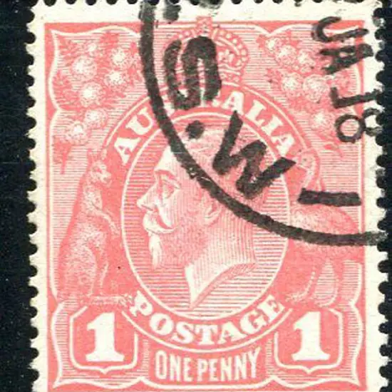 1914-20 Single Watermark 1d pale pink salmon ...