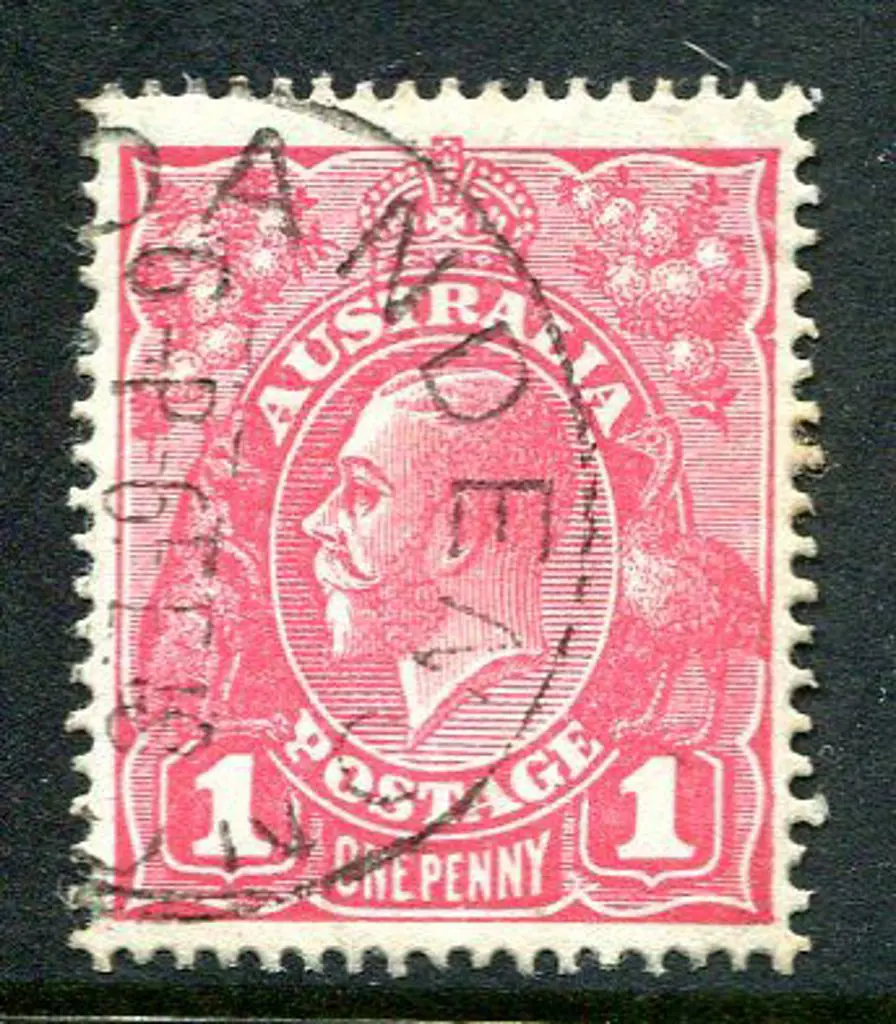 1914-20 Single Watermark 1d pink, G28 with "ferns" ... Image 1++