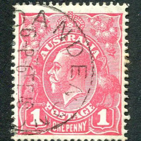 1914-20 Single Watermark 1d pink, G28 with "ferns" ...