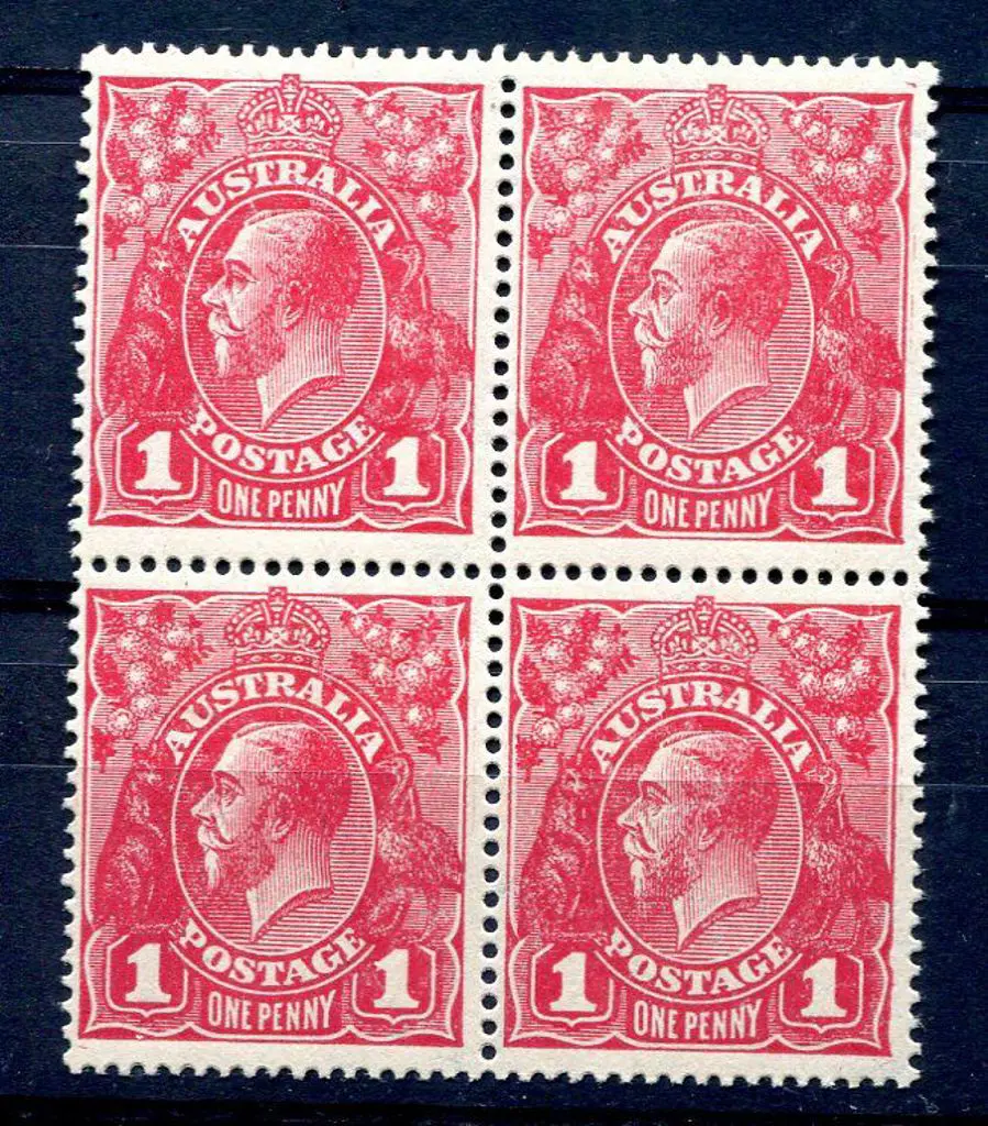 1914-20 Single Watermark 1d deep carmine rose ... Image 1++