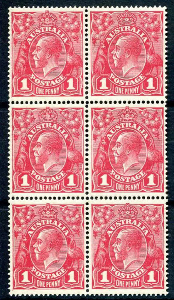1914-20 Single Watermark 1d carmine red G31 plate ... Image 1++