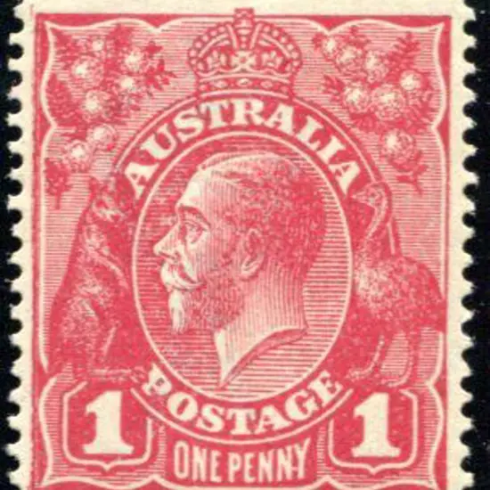 1914-20 Single Watermark 1d carmine red G31 with ...
