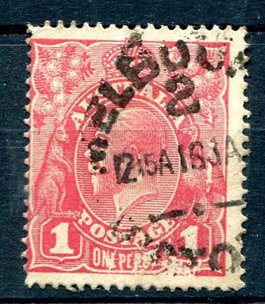 1914-20 Single Watermark 1d carmine red with ... Image 1++