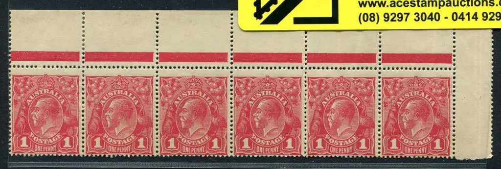 1914-20 Single Watermark 1d carmine aniline G33 ... Image 1++