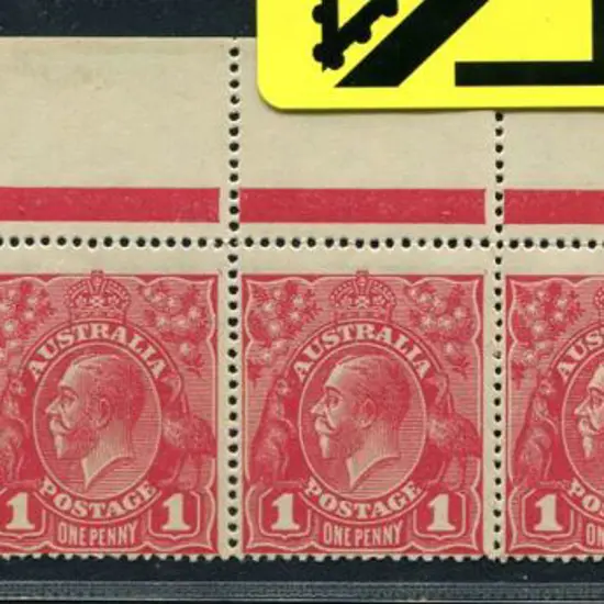 1914-20 Single Watermark 1d carmine aniline G33 ...