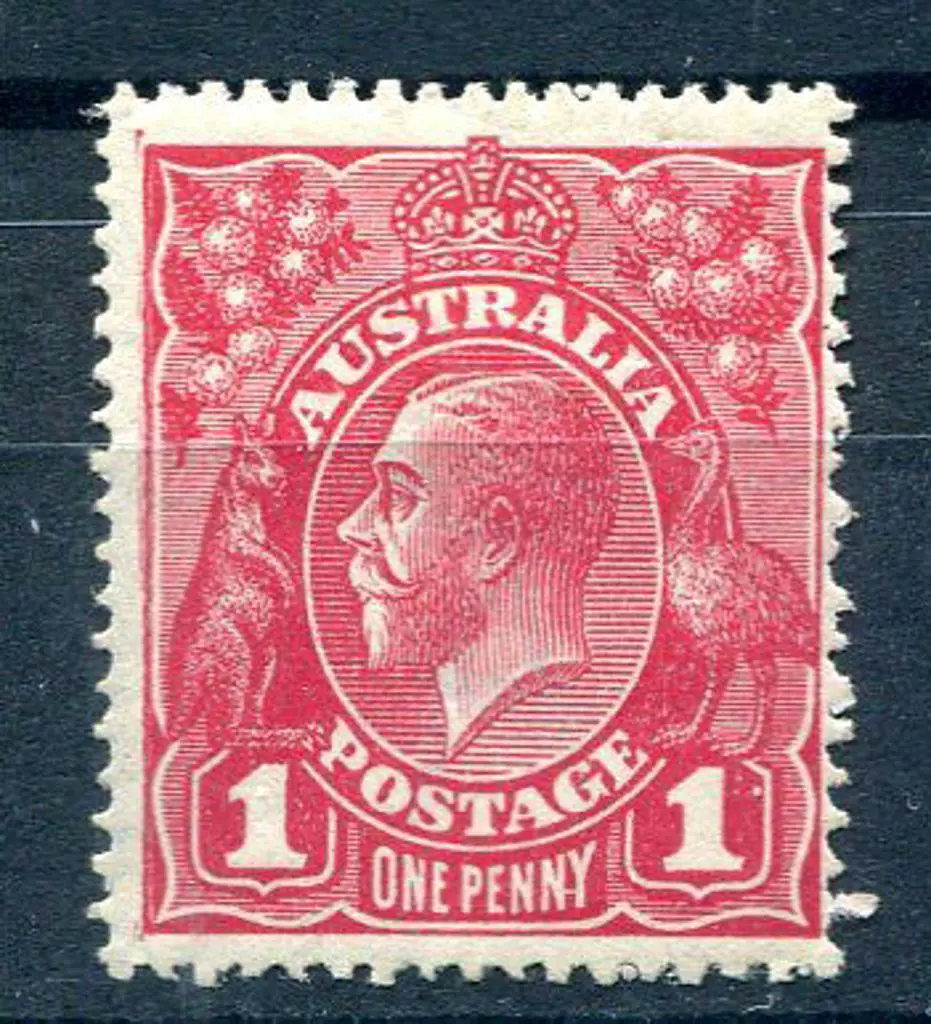 1914-20 Single Watermark 1d carmine aniline G33 ... Image 1++
