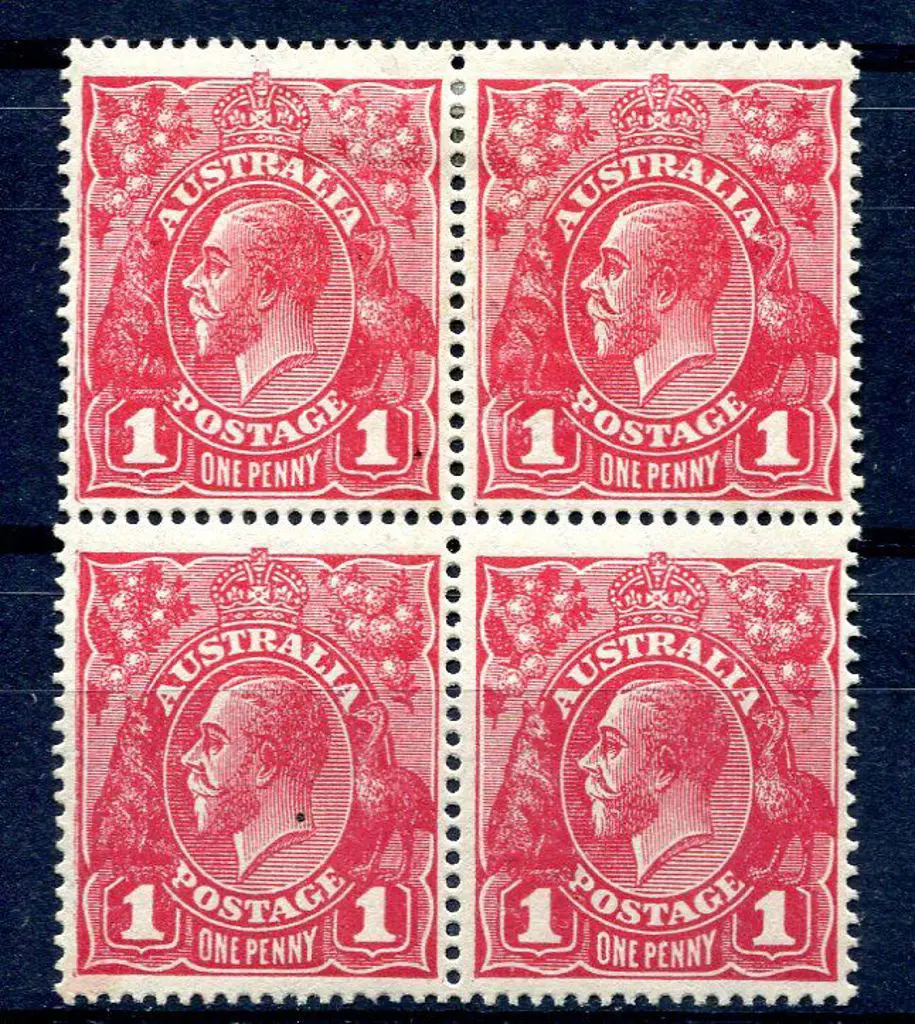 1914-20 Single Watermark 1d deep carmine ... Image 1++