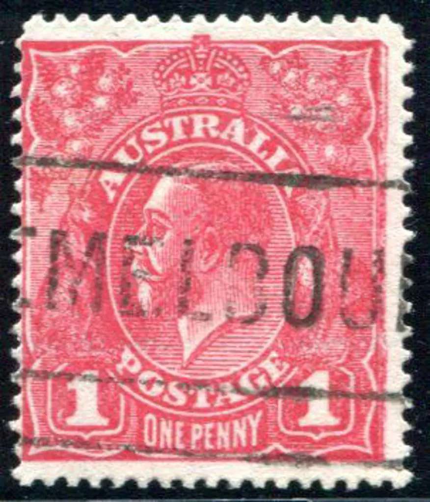 1914-20 Single Watermark 1d carmine rough paper ... Image 1++