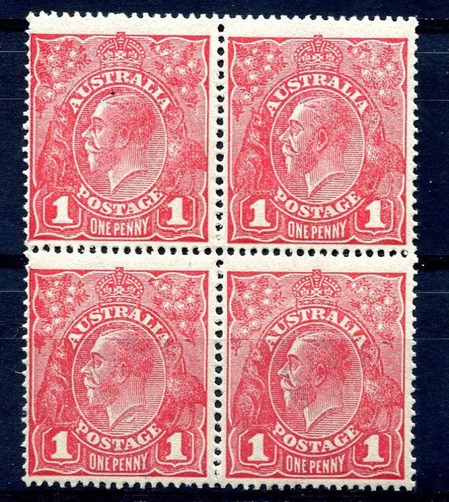 1914-20 Single Watermark 1d rose red G63 ... Image 1++