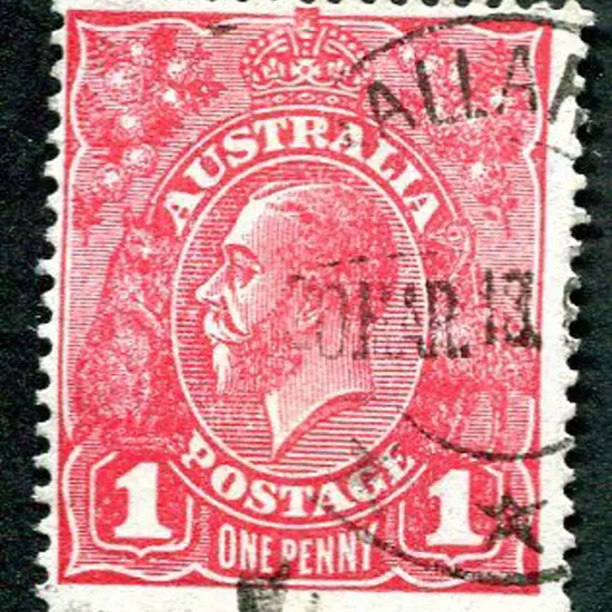 1914-20 Single Watermark 1d rosine, Die II, G68. ...