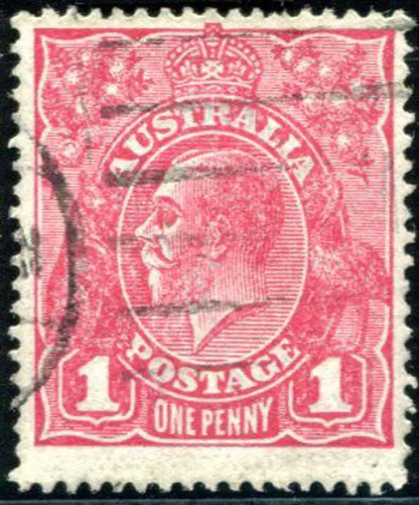1914-20 Single Watermark 1d deep rosine, Die II, ... Image 1++
