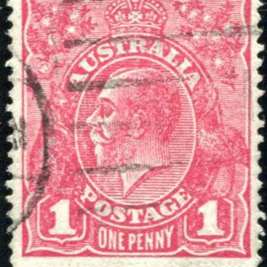 1914-20 Single Watermark 1d deep rosine, Die II, ...